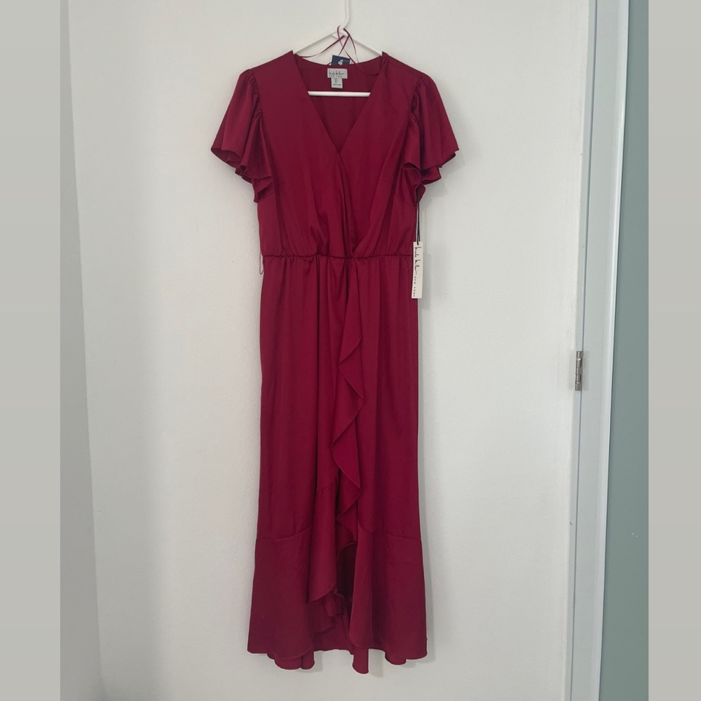 Red Long Slit Dress